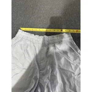 Aerie Women's Sz L Good Day Shorts Light Blue Striped High Rise Boxer Shorts thumbnail 6