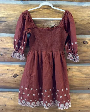 Kings Road Smocked Embroidered Dress thumbnail 1