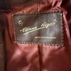 VTG Etienne Aigner Jacket 18 Oxblood Burgundy Leather Blazer Equestrian 80s Coat thumbnail 11
