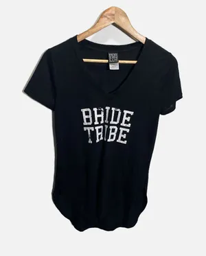 Modern Lux T-Shirt Womens Small Black Bride Tribe Graphic V-Neck Bachelorette thumbnail 1