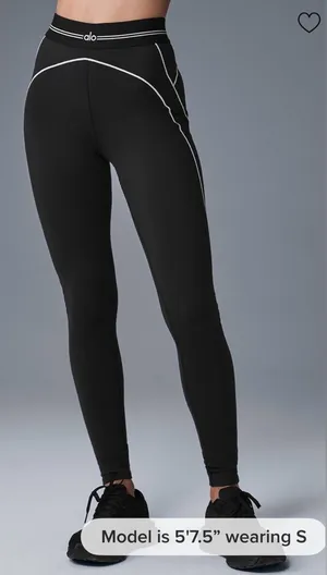 ALO Yoga NWT Airbrush High Waist Heart Throb Leggings Black White Size L thumbnail 1