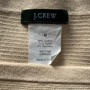 J. Crew Ivory and Dark Navy Pullover Sweater Size Medium thumbnail 5