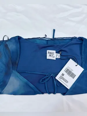 NWT Princess Polly Too Short Sheer Long Sleeve Top - Blue Tie Dye - 4 thumbnail 6