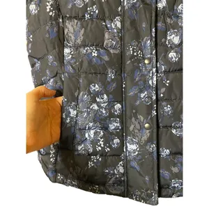 Gap Womens Warmest Outdoor Puffer Quilted Blue Floral Zip‎ Vest Sz S thumbnail 2