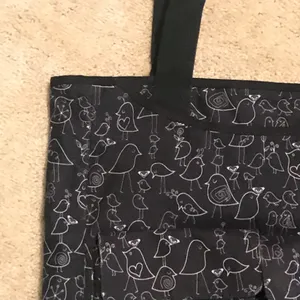 Roxy Black Tote Bag with Bird Pattern thumbnail 2