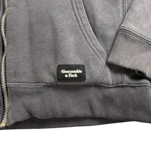 Abercrombie & Fitch Hoodie Women XS‎ Gray Sherpa Lined Zip Up Fleece Jacket thumbnail 3