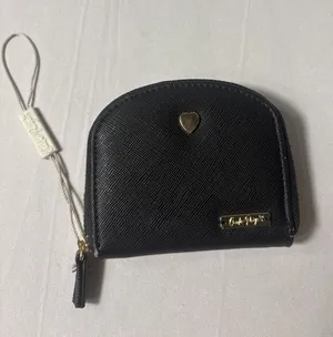 Charlie Paige Black Zip Around Heart Logo‎ Coin Change Purse NWOT READ thumbnail 1