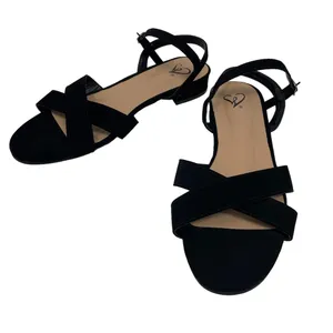 Nubuck Cross Sandals Black Size 8 thumbnail 4