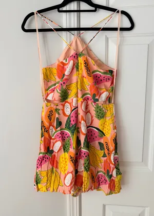 NWT Anthropologie Hutch Tropical Fruit Halter Cutout Romper, Size 4 thumbnail 11