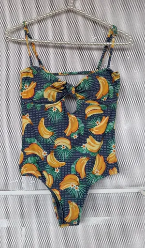 Rip Curl Navy Banana-Print One-Piece with Front Tie thumbnail 1