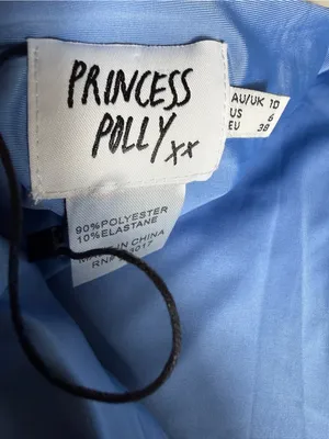 Princess Polly Blue Halter Tie Open Back Crop Top Size US 6‎ thumbnail 5