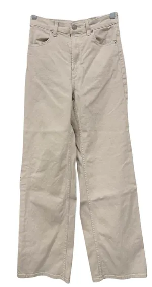 H&M Divided Wide Leg Cream Cotton Blend Stretch Jeans|4 thumbnail 1