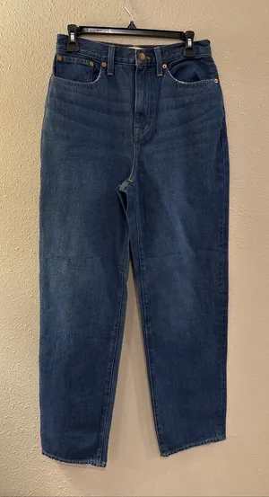 Madewell Baggy Straight Jeans Medium Dark Wash Denim Blue‎ Womens Size 26X30 EUC thumbnail 1
