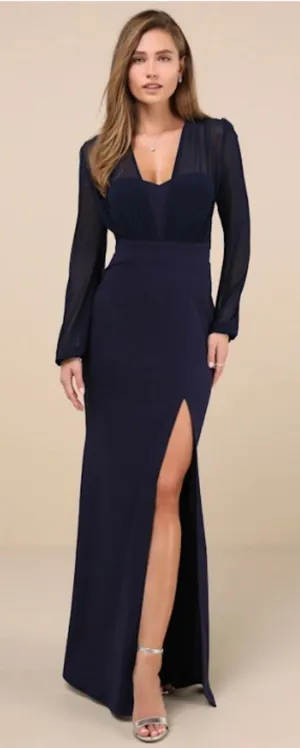 LULU's Chic Sexy Wedding Bridesmaid Mother of the Bride Elegant FLowy Gown thumbnail 1