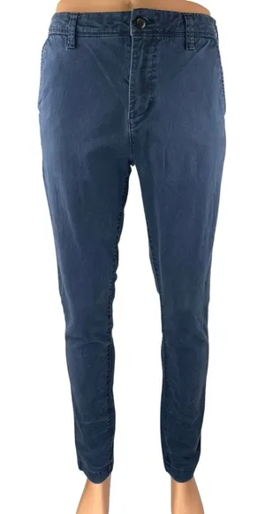 Aeropostale Men's Blue High Rise Skinny Chino Khaki Trousers Pants Size 30/34 thumbnail 1