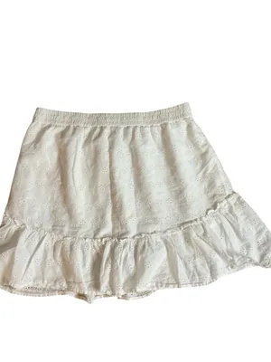 Hollister White Eyelet Embroidered Ruffle Mini Skirt High Rise Size M thumbnail 2