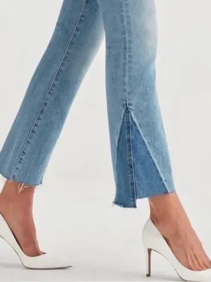 7 For All Mankind Light Blue Split-Hem Flare Jeans thumbnail 4