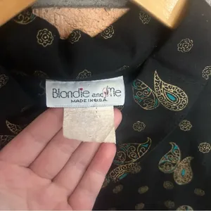 Vintage Blonde & Me Black and Gold Paisley Printed Dress READ** thumbnail 2
