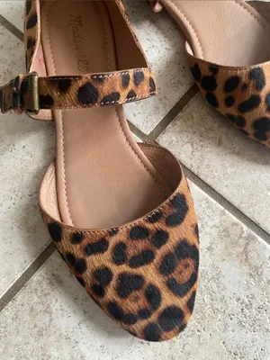 Madewell The Alina Mary-Jane Flat in Leopard Calf Hair thumbnail 4