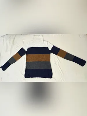 Madewell Inland Striped Turtleneck Sweater Coziest Yarn – Heather Platinum – XS thumbnail 5