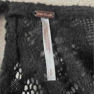 Free People Size Small Black Lace Sweater Dress‎ Puff Sleeve Excellent Condition thumbnail 5