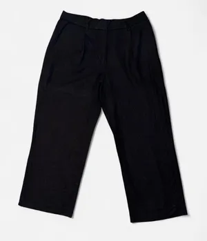 Old Navy Taylor Wide Leg Trouser Black Linen Pant, size Large PETITE thumbnail 1