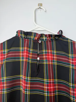 J. Crew Tartan Bow Neck Tank with Ruffles Plaid Tank Top Size XXS thumbnail 6