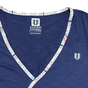 Eleven by Venus Williams Navy Blue Wrap Front Tennis‎ Top Short Sleeve Small thumbnail 2