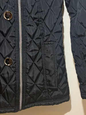 Harve Benard Black Quilted Double-Breasted Pea Coat thumbnail 4