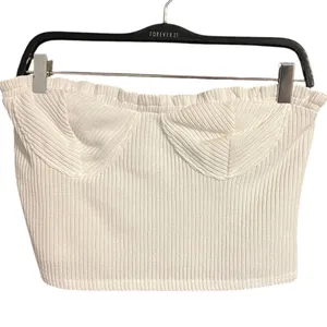 Kirious Los Angeles XL white Ribbed Knit Strapless Bustier Crop Top thumbnail 2