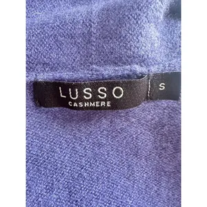 Lusso Womens Cashmere Royal Blue Cardigan‎ S Regency Cozy Core Quiet Luxury FLAW thumbnail 6