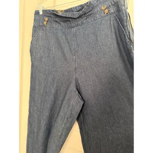 Who What Wear Womens 16 Dark Wash Denim High Rise Wide Leg Crop Pants NWT thumbnail 11