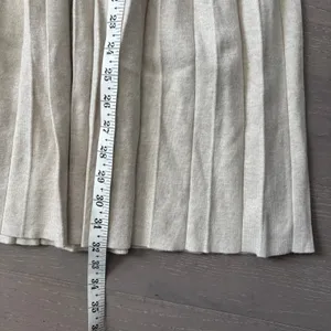Lulus Beyond Sweet Heathered Beige Pearl Pleated Mini‎ Sweater Dress Sz M thumbnail 9