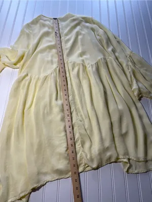 Anthropologie LACAUSA‎ Butter Yellow Sunday Seashell Babydoll Tunic Dress thumbnail 11