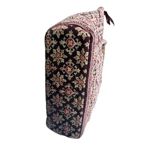 Vera Bradley Burgundy Tote Bag Quilted Cotton Large Shoulder Bag Retired 2006 thumbnail 6