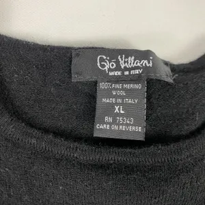 Gio Villani Sweater Womens Small Black Fine Merino Wool Crewneck Knit Made Italy thumbnail 2