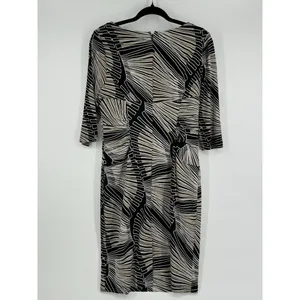 Adriana Papell Geometric Fitted Stretch Sheath Ruched Sides Fully Lined‎ Size 6 thumbnail 2