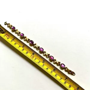 Vintage Avon purple and gold tone infinity link bracelet thumbnail 6