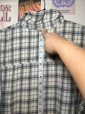 easel White, Blue, & Black Plaid Button-Down Shirt Dress thumbnail 6