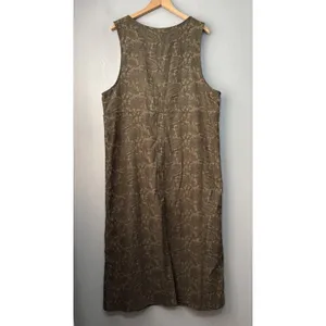 Vintage Modest Jumper Dress Size XL Long Green Paisley Earthy Church Goblincore thumbnail 3