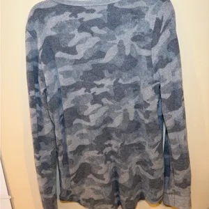 Pink Clover Blue and Gray Camo Crewneck Sweater thumbnail 3