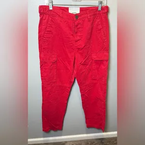 One Teaspoon Women's Cargo Motion Ruby‎ Red Jeans Cotton Size 28 thumbnail 3
