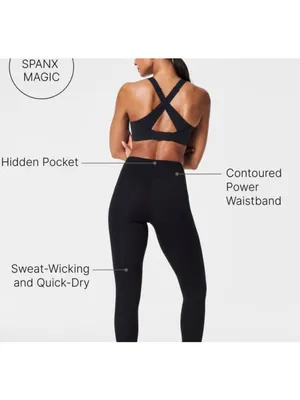 Spanx SPANXshape™ Booty Boost® 7/8 Leggings Very Black High-Rise Waist Tights thumbnail 7