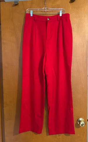 Loft Red Pants Wide-Leg 10 thumbnail 1