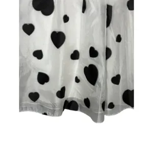 J.Crew Organza Heart Skirt Womens‎ 2 White Black A-Line Midi Romantic Coquette thumbnail 10