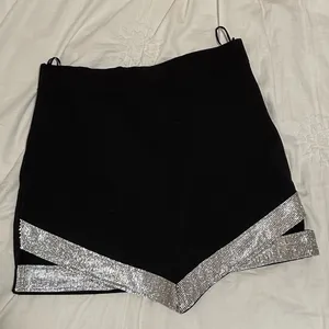 Zara NWT Rhinestone Skirt with Cutouts thumbnail 1