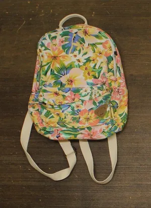 Billabong Womens Mama Teen Canvas Backpack White Multi thumbnail 1