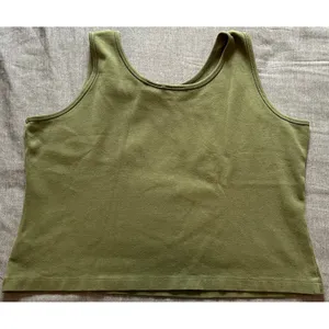 Liz Baker Petite Womens Large Tank Top Olive Green Scoop Neck Cotton Lycra thumbnail 12