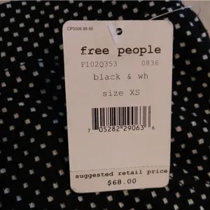 Free People Black & White Polka Dot Thick Leggings thumbnail 5