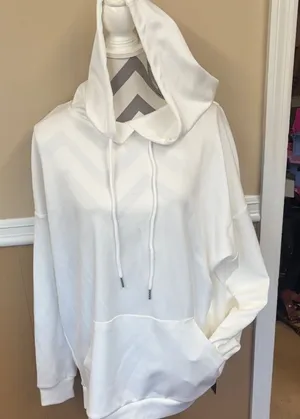HALARA White Hoodie Sweatshirt thumbnail 1